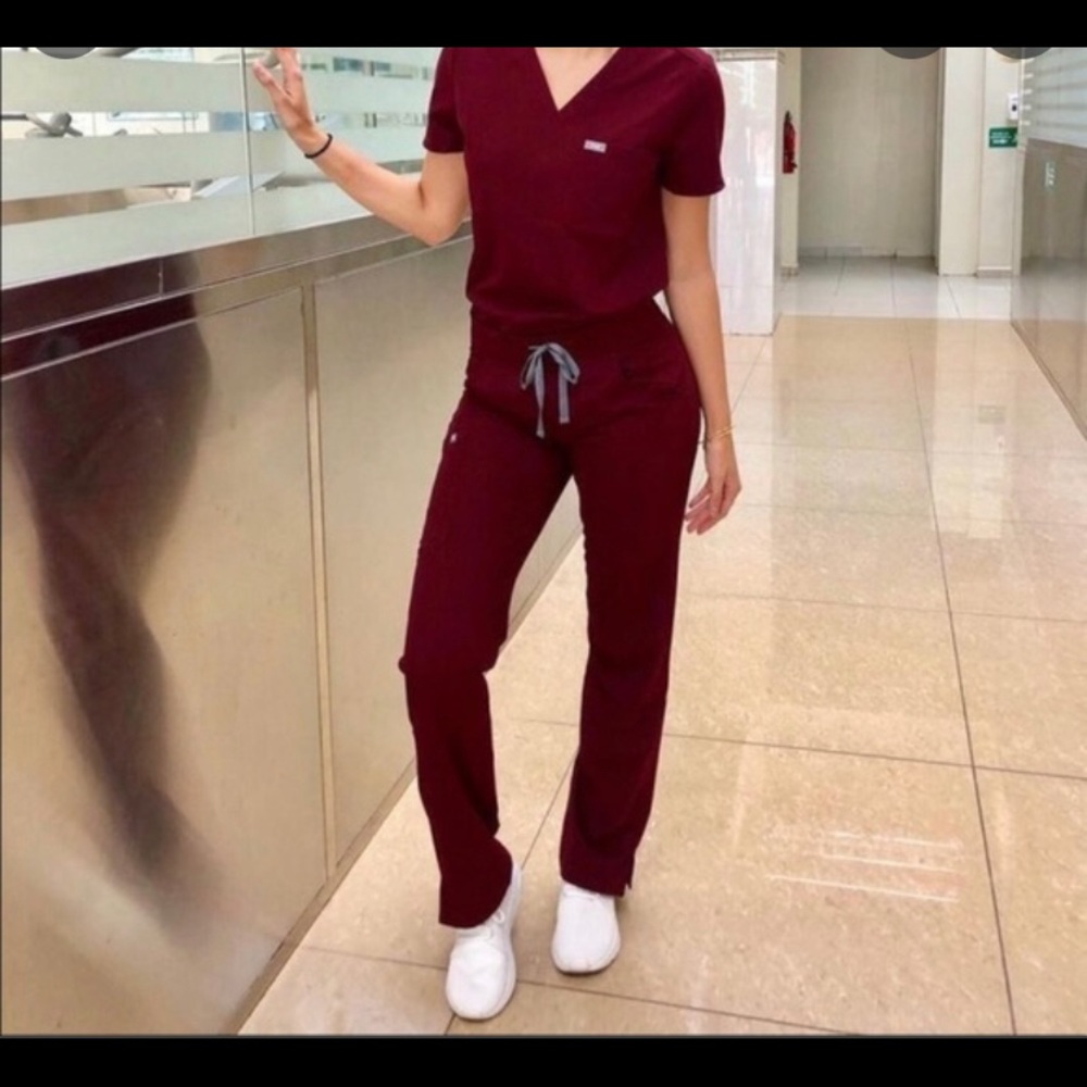 WearFigs Burgundy Scrubs